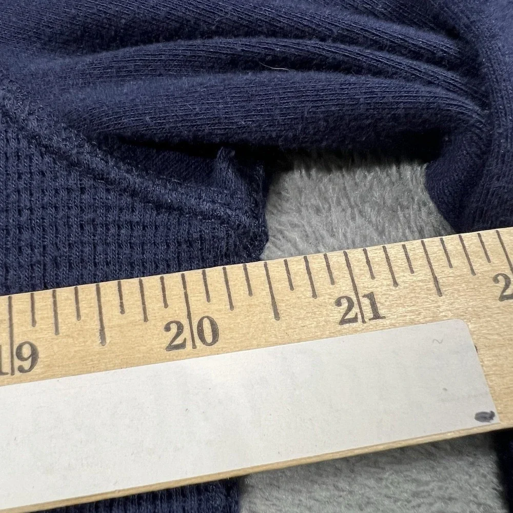 Polo Ralph Lauren Shirt Mens L Blue Waffle Knit Thermal Preppy Long Sleeve